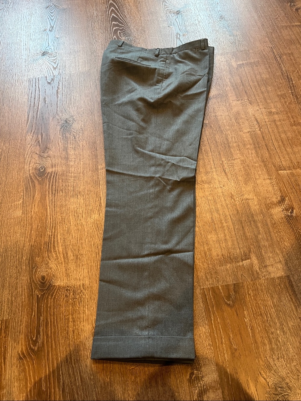 MEN 36 X 29-TROUSERS PANTS CUFFS VINTAGE Majer Slacks/Wool grey 1047